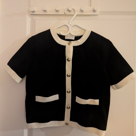 Approach Shortsleeve Cardigan (Small, Black/light birch) - Picture 3 of 3